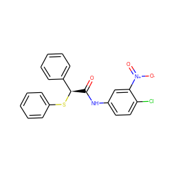 O=C(Nc1ccc(Cl)c([N+](=O)[O-])c1)[C@@H](Sc1ccccc1)c1ccccc1 ZINC000004426489