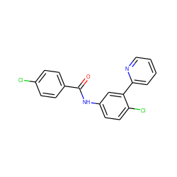 O=C(Nc1ccc(Cl)c(-c2ccccn2)c1)c1ccc(Cl)cc1 ZINC000045258697