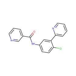 O=C(Nc1ccc(Cl)c(-c2ccccn2)c1)c1cccnc1 ZINC000045260936