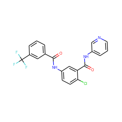 O=C(Nc1ccc(Cl)c(C(=O)Nc2cccnc2)c1)c1cccc(C(F)(F)F)c1 ZINC000035827163