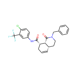 O=C(Nc1ccc(Cl)c(C(F)(F)F)c1)[C@H]1CC=C[C@H]2CCN(Cc3ccccc3)C(=O)[C@@H]12 ZINC000095937995