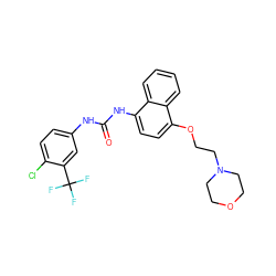 O=C(Nc1ccc(Cl)c(C(F)(F)F)c1)Nc1ccc(OCCN2CCOCC2)c2ccccc12 ZINC000058563988