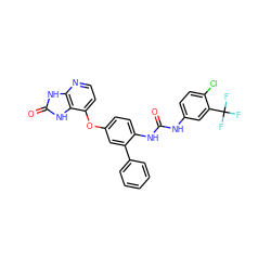O=C(Nc1ccc(Cl)c(C(F)(F)F)c1)Nc1ccc(Oc2ccnc3[nH]c(=O)[nH]c23)cc1-c1ccccc1 ZINC000042920121