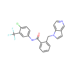 O=C(Nc1ccc(Cl)c(C(F)(F)F)c1)c1ccccc1Cn1ccc2cnccc21 ZINC000036338796