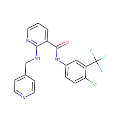 O=C(Nc1ccc(Cl)c(C(F)(F)F)c1)c1cccnc1NCc1ccncc1 ZINC000028957075