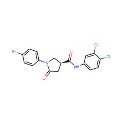 O=C(Nc1ccc(Cl)c(Cl)c1)[C@H]1CC(=O)N(c2ccc(Br)cc2)C1 ZINC000000827302