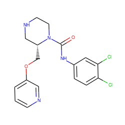 O=C(Nc1ccc(Cl)c(Cl)c1)N1CCNC[C@H]1COc1cccnc1 ZINC000114575373