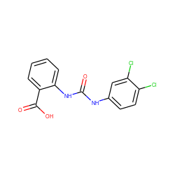 O=C(Nc1ccc(Cl)c(Cl)c1)Nc1ccccc1C(=O)O ZINC000000397411