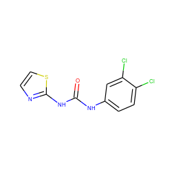 O=C(Nc1ccc(Cl)c(Cl)c1)Nc1nccs1 ZINC000000126774