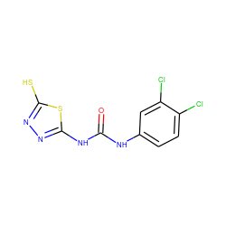 O=C(Nc1ccc(Cl)c(Cl)c1)Nc1nnc(S)s1 ZINC000028520749