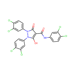 O=C(Nc1ccc(Cl)c(Cl)c1)c1c(O)n(-c2ccc(Cl)c(Cl)c2)n(-c2ccc(Cl)c(Cl)c2)c1=O ZINC000036184640