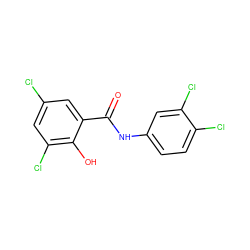 O=C(Nc1ccc(Cl)c(Cl)c1)c1cc(Cl)cc(Cl)c1O ZINC000001081469