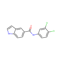 O=C(Nc1ccc(Cl)c(Cl)c1)c1ccc2[nH]ccc2c1 ZINC000111276261