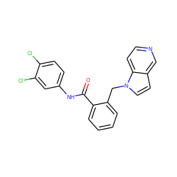 O=C(Nc1ccc(Cl)c(Cl)c1)c1ccccc1Cn1ccc2cnccc21 ZINC000028569489