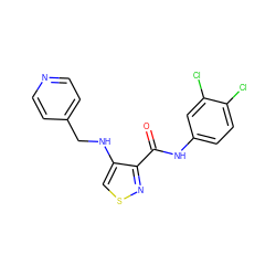 O=C(Nc1ccc(Cl)c(Cl)c1)c1nscc1NCc1ccncc1 ZINC000040401951