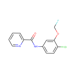 O=C(Nc1ccc(Cl)c(OCF)c1)c1ccccn1 ZINC000473084596