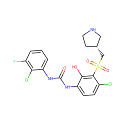 O=C(Nc1ccc(Cl)c(S(=O)(=O)C[C@@H]2CCNC2)c1O)Nc1cccc(F)c1Cl ZINC000115475269