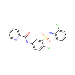 O=C(Nc1ccc(Cl)c(S(=O)(=O)Nc2ccccc2Cl)c1)c1ccccn1 ZINC000015501156