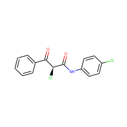 O=C(Nc1ccc(Cl)cc1)[C@@H](Cl)C(=O)c1ccccc1 ZINC000003897816