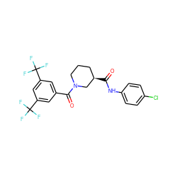 O=C(Nc1ccc(Cl)cc1)[C@@H]1CCCN(C(=O)c2cc(C(F)(F)F)cc(C(F)(F)F)c2)C1 ZINC000045385740