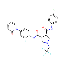 O=C(Nc1ccc(Cl)cc1)[C@H]1CN(CC(F)(F)F)C[C@@H]1C(=O)Nc1ccc(-n2ccccc2=O)cc1F ZINC000058660685