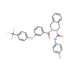 O=C(Nc1ccc(Cl)cc1)[C@H]1Cc2ccccc2CN1C(=O)c1cccc(Oc2ccc(C(F)(F)F)cc2)c1 ZINC000028520803