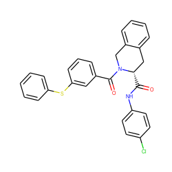 O=C(Nc1ccc(Cl)cc1)[C@H]1Cc2ccccc2CN1C(=O)c1cccc(Sc2ccccc2)c1 ZINC000028521116