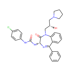 O=C(Nc1ccc(Cl)cc1)N[C@H]1N=C(c2ccccc2)c2ccccc2N(C[C@@H](O)CN2CCCC2)C1=O ZINC000014262571