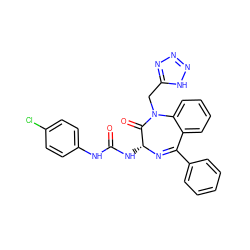 O=C(Nc1ccc(Cl)cc1)N[C@H]1N=C(c2ccccc2)c2ccccc2N(Cc2nnn[nH]2)C1=O ZINC000003783110