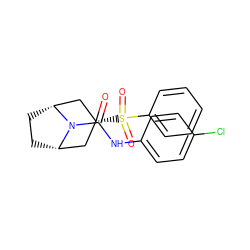 O=C(Nc1ccc(Cl)cc1)N1[C@H]2CC[C@@H]1C[C@H](S(=O)(=O)c1ccccc1)C2 ZINC000103097117