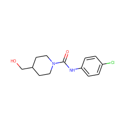 O=C(Nc1ccc(Cl)cc1)N1CCC(CO)CC1 ZINC000037897016