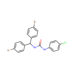 O=C(Nc1ccc(Cl)cc1)NC(c1ccc(Br)cc1)c1ccc(Br)cc1 ZINC000013676243