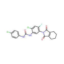 O=C(Nc1ccc(Cl)cc1)Nc1cc(N2C(=O)C3=C(CCCC3)C2=O)c(F)cc1Cl ZINC000045287068