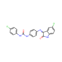 O=C(Nc1ccc(Cl)cc1)Nc1ccc(N=C2C(=O)Nc3ccc(Cl)cc32)cc1 ZINC000473110109