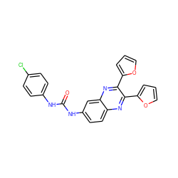 O=C(Nc1ccc(Cl)cc1)Nc1ccc2nc(-c3ccco3)c(-c3ccco3)nc2c1 ZINC000066166557