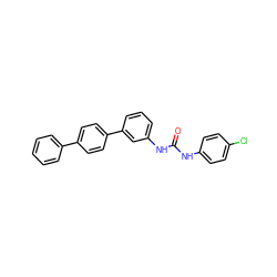 O=C(Nc1ccc(Cl)cc1)Nc1cccc(-c2ccc(-c3ccccc3)cc2)c1 ZINC001772624047