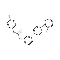 O=C(Nc1ccc(Cl)cc1)Nc1cccc(-c2ccc3c(c2)Cc2ccccc2-3)c1 ZINC001772616696