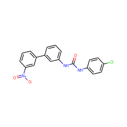 O=C(Nc1ccc(Cl)cc1)Nc1cccc(-c2cccc([N+](=O)[O-])c2)c1 ZINC001772582045