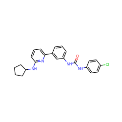 O=C(Nc1ccc(Cl)cc1)Nc1cccc(-c2cccc(NC3CCCC3)n2)c1 ZINC000299832351