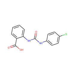 O=C(Nc1ccc(Cl)cc1)Nc1ccccc1C(=O)O ZINC000000397442