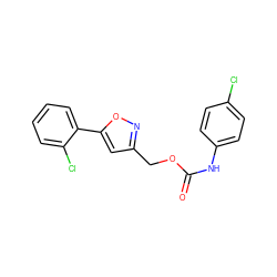 O=C(Nc1ccc(Cl)cc1)OCc1cc(-c2ccccc2Cl)on1 ZINC000001394136