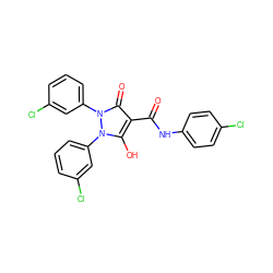 O=C(Nc1ccc(Cl)cc1)c1c(O)n(-c2cccc(Cl)c2)n(-c2cccc(Cl)c2)c1=O ZINC000035017479