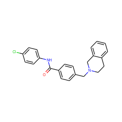 O=C(Nc1ccc(Cl)cc1)c1ccc(CN2CCc3ccccc3C2)cc1 ZINC000019761360