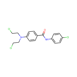 O=C(Nc1ccc(Cl)cc1)c1ccc(N(CCCl)CCCl)cc1 ZINC000049746559