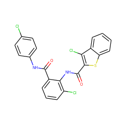 O=C(Nc1ccc(Cl)cc1)c1cccc(Cl)c1NC(=O)c1sc2ccccc2c1Cl ZINC000013487488