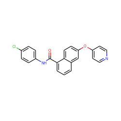 O=C(Nc1ccc(Cl)cc1)c1cccc2cc(Oc3ccncc3)ccc12 ZINC000029135034