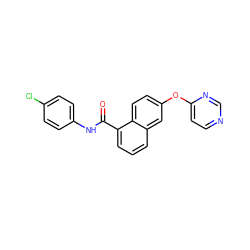 O=C(Nc1ccc(Cl)cc1)c1cccc2cc(Oc3ccncn3)ccc12 ZINC000029134981