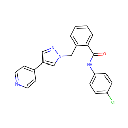 O=C(Nc1ccc(Cl)cc1)c1ccccc1Cn1cc(-c2ccncc2)cn1 ZINC000028572050