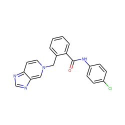 O=C(Nc1ccc(Cl)cc1)c1ccccc1Cn1ccc2ncnc-2c1 ZINC000100062175