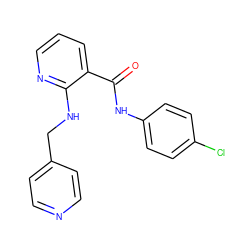 O=C(Nc1ccc(Cl)cc1)c1cccnc1NCc1ccncc1 ZINC000028957029